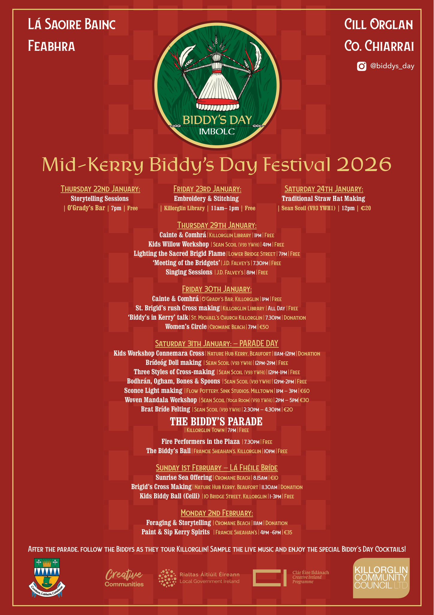 Biddy's Day Programme | Mid Kerry